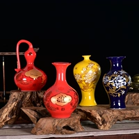 Фарфоровая красная глина, праздничнное украшение для гостиной, дракон и феникс, на удачу
