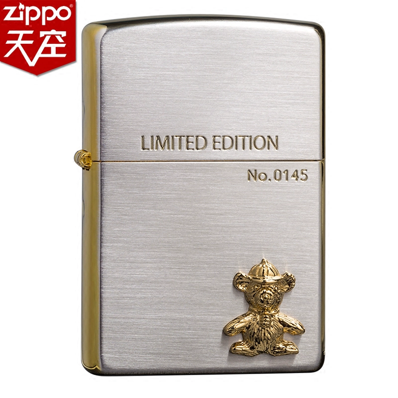 Mỹ bản gốc zippo nhẹ hơn Zippo chính hãng vàng bạc xanh băng gấu sticker Nhật Bản phiên bản giới hạn zp - Bật lửa