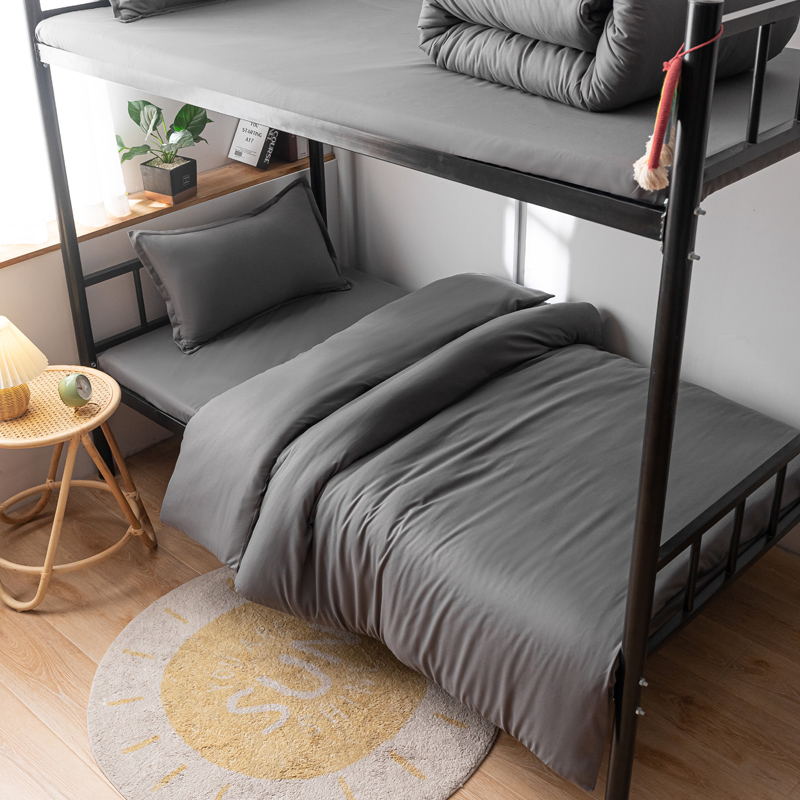 Solid - Dark Greystudent dormitory Cartoon sheet Quilt cover Three piece set 1.2 Make the bed up and down staff dorm Single person Quilt cover 1.5 rice