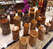 Khối gỗ tự nhiên rắn gỗ gốc khắc phân nhà nhỏ cây trụ trang trí trụ gỗ cơ sở bàn cà phê phân gốc - Các món ăn khao khát gốc