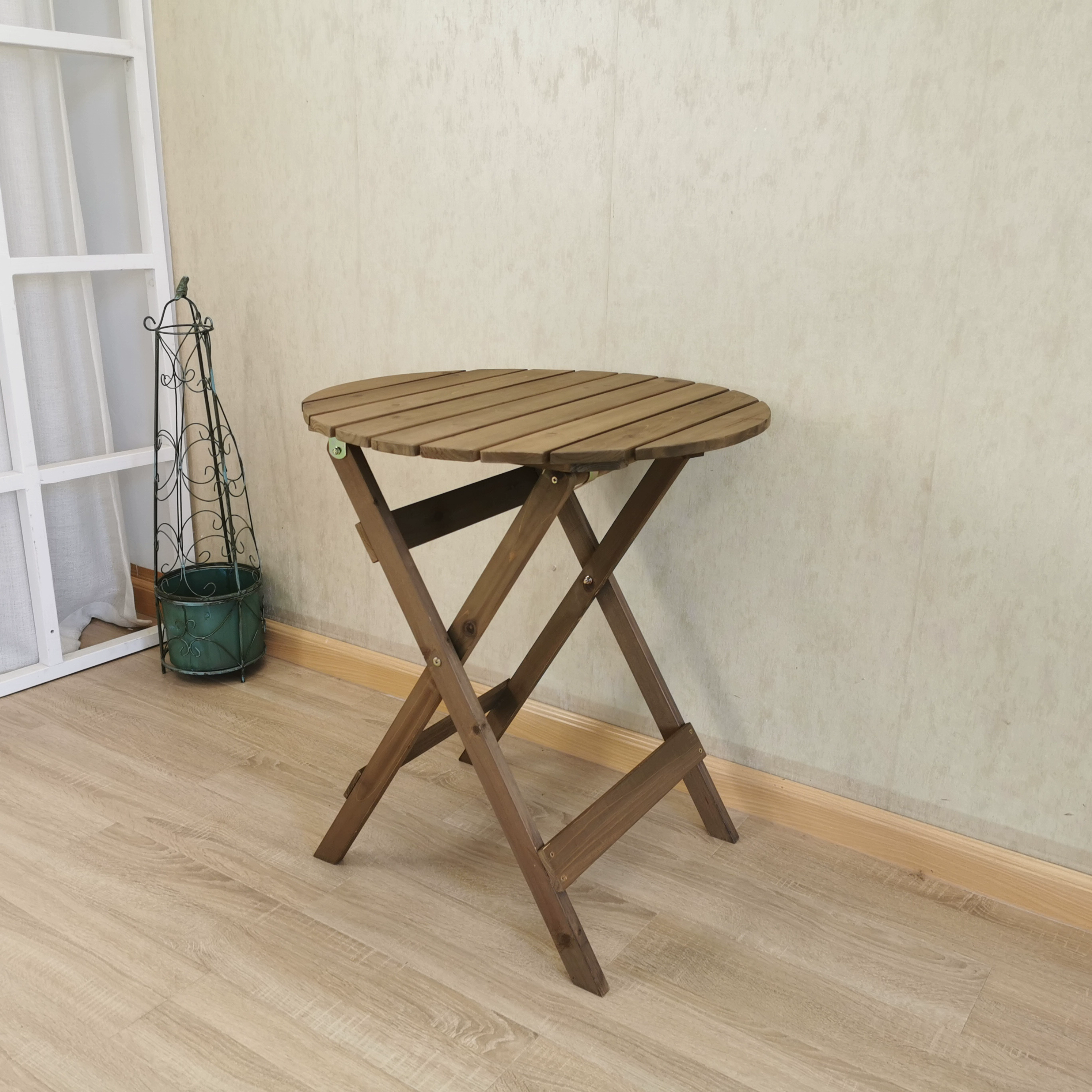Bàn ghế gỗ đơn giản chắc chắn, tựa lưng, ghế đẩu, di động ngoài trời căn hộ nhỏ tại nhà ban công bàn ghế ăn giải trí 
