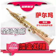 Salma nhạc cụ treble tích hợp tách ống thẳng xuống b ống saxophone có thể điều chỉnh 54 phốt pho đồng đỏ đôi mười một túi - Nhạc cụ phương Tây
