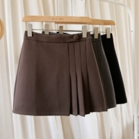 Осенняя демисезонная юбка, мини-юбка, высокая талия, коллекция 2021, с акцентом на бедрах, яркий броский стиль, А-силуэт