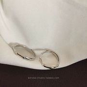 Khác nhau E400 phong cách Hàn Quốc đơn giản in khí thời trang cá tính hoang dã 925 sterling bạc đôi tre nhẫn có thể được điều chỉnh - Nhẫn