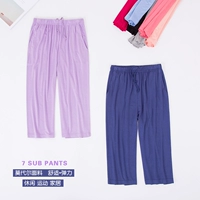 Pajama quần nữ mùa hè phương thức bảy quần thể thao giản dị nhà quần phần mỏng kích thước lớn điều hòa không khí quần lỏng quần short đồ lót nam