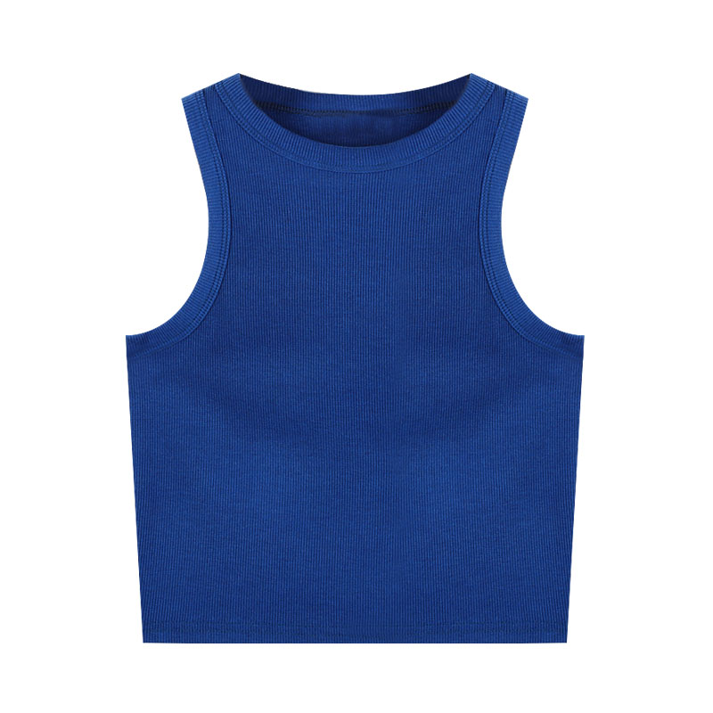 Navy BlueKorean version chic Self cultivation Show thin Bottom up camisole vest female summer Wear out have cash less than that is registered in the accounts Tight fitting Built in Beautiful back jacket tide