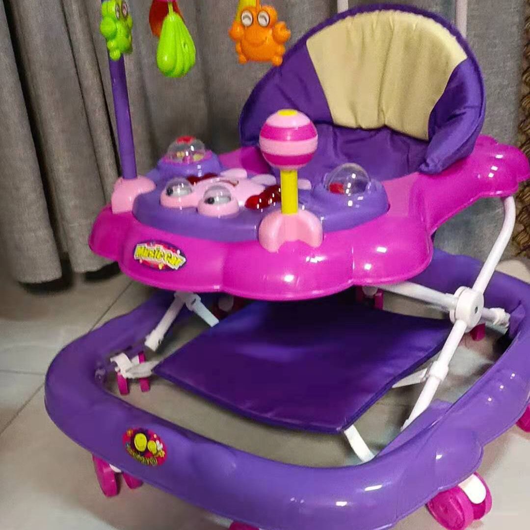 Purple Deluxe2021 baby carriage Boys and girls Walkers newborn bb baby walk vehicle child With music Starting car