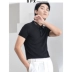 Chân trời nam đan ngắn tay áo ve áo POLO tay áo ngắn Thiết kế móng tay mỏng Hàn Quốc ngắn tay TEE Tide - Polo t shirt polo Polo