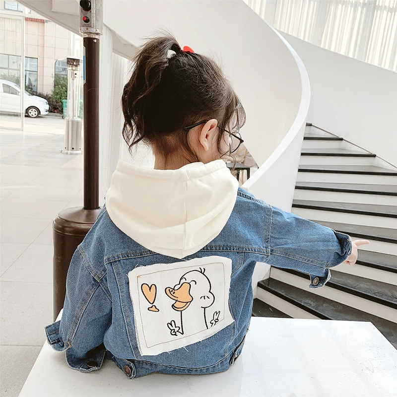 Áo khoác denim bé gái mùa xuân và mùa thu 2020 phiên bản mới của Hàn Quốc cho bé gái áo khoác denim ngắn trẻ em Tây xuân - Áo khoác