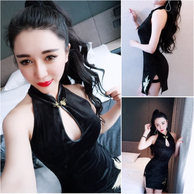 yy网络直播衣服装美女主播上镜夜店酒吧性感包臀开叉显瘦连衣裙-淘宝网