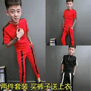 Net đỏ phù hợp với nam mùa hè 2018 new xã hội tinh thần guy ngắn tay tự trồng hai mảnh nhanh red man với cùng một đoạn