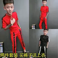 Net đỏ phù hợp với nam mùa hè 2018 new xã hội tinh thần guy ngắn tay tự trồng hai mảnh nhanh red man với cùng một đoạn đồ bộ