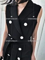 Kiểm soát vải vào thiết kế thích hợp vô hạn cắt dài phù hợp với cổ áo mở thiết kế ngã ba vest trench coat áo khoác nữ hàng hiệu