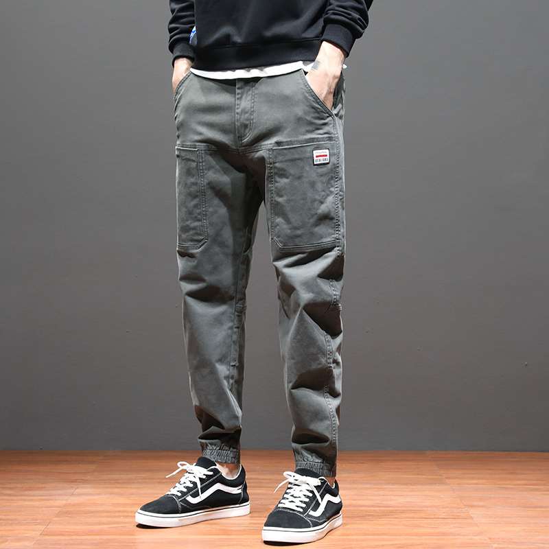 Dark Grey (Xm-561 Conventional)Hong Kong Chaopai Yu wenle man Casual pants Tightness motion trousers Tie one's feet Haren pants easy Pencil Pants trousers