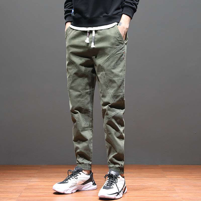Military Green (Xm-565 Routine)Hong Kong Chaopai Yu wenle man Casual pants Tightness motion trousers Tie one's feet Haren pants easy Pencil Pants trousers