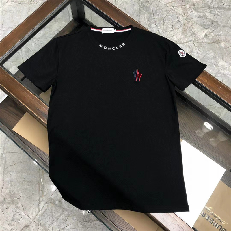 BlackEurope and America Chaopai Meng Jia T-shirt Little Badge Embroidery printing men and women Crew neck Condom Half sleeve shirt M family Short sleeve Undershirt