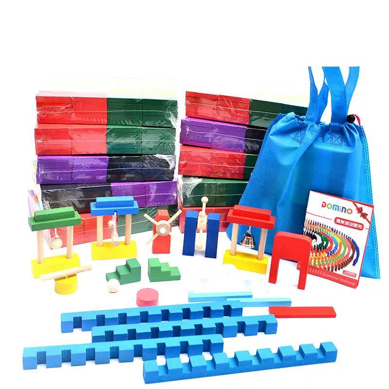 Trò chơi trẻ em nhiều màu domino dành riêng cho 1000 miếng đồ chơi khối xây dựng sáng tạo 6.1CM cực lớn 10 - Khối xây dựng
