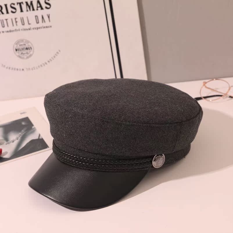 Grey Fabric (Thick)trend Hat female fashion new pattern fashion Big head circumference Big face Fat face fit Of Hat