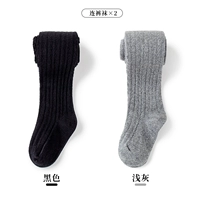 12-25 ° C пружина и осенние (узоры сосновых листьев) колготки черные+светло-серый [2 части]