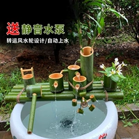 Рыное выражение бамбукового цветочного керамического рыбного танка камень канавки циркулирующие текущий фонтан кислород и увлажнение Фильтр бамбуковой труб