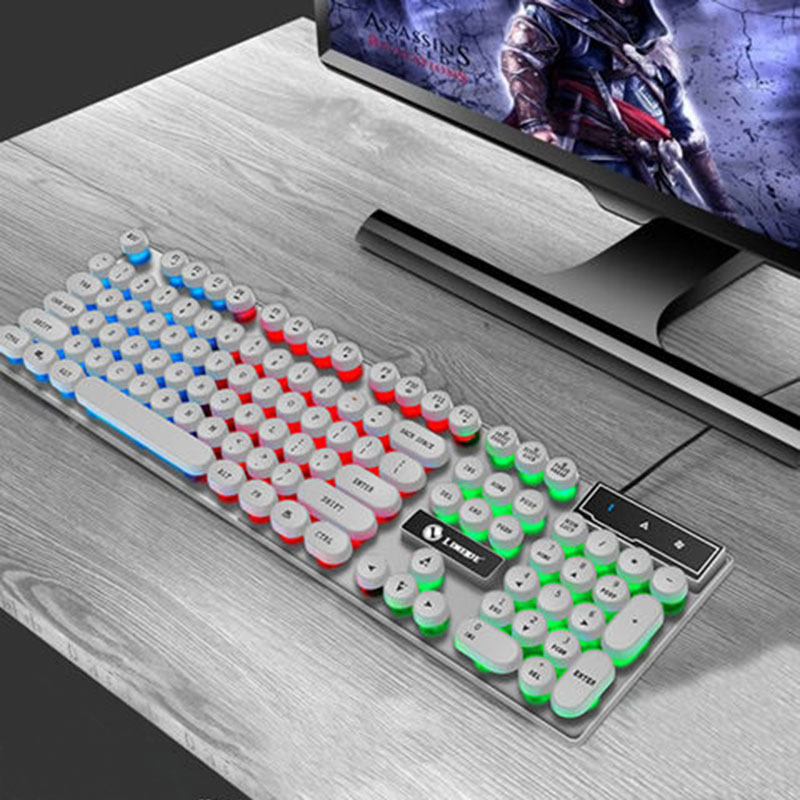  键盘鼠标套装发光机械手感台式机电脑笔记本USB游戏有线键盘