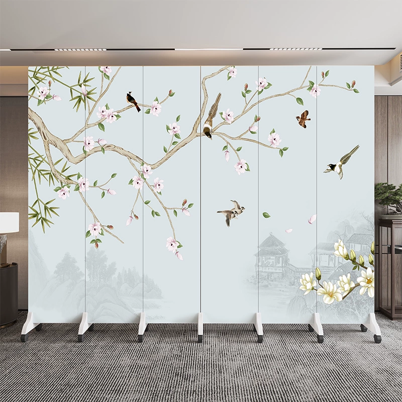 Tùy chỉnh 
            màn hình văn phòng kiểu Trung Quốc vách ngăn phòng khách gấp di động bóng râm nhà hàng khách sạn trong nhà màn hình gấp hoa và chim trong nhà vách tường nhựa giả gỗ 