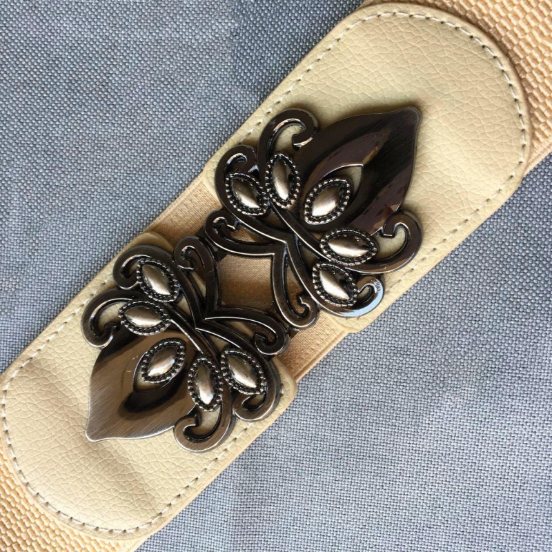 Calcium Magnesium Wide 005 Beige (About 6.5)Lose money impulse Loose and tight belt Women Tightness elastic force Width Waistband female Dress Fine black belt