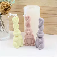Cute Long Ears Rabbit Silicone Resin Mold Candle Making