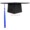 Master's hat (high-strength cardboard) black hat blue tassels