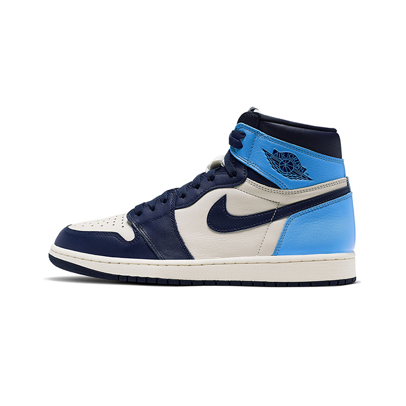 North Carolina Blue Obsidian & 555088-14042 home AirJordan 1AJ1 Obsidian 2.0 North Carolina blue Shadow grey university blue Gao Bang Basketball shoes men and women