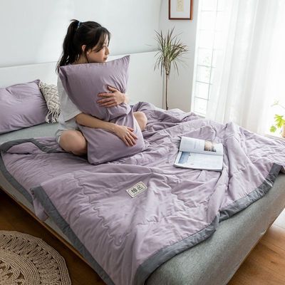 全棉水洗棉夏被可水洗机洗夏凉被单双人学生空调被芯薄被优等品