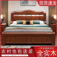 Новая китайская резиновая деревянная кровать 1,8 -метра с двуспальной кроватью давление давления в коробке коробки 1,5 метра односпальная фабрика Прямые продажи прямые продажи