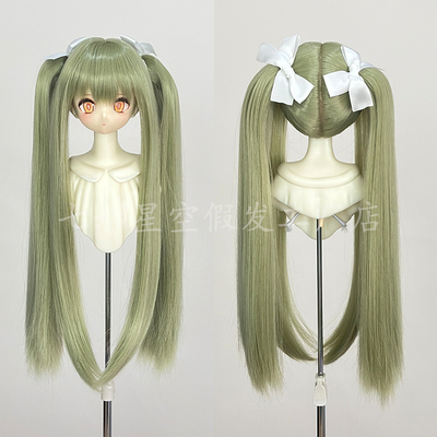 taobao agent BJD hair embryo wig 3 -point dolls with long horns with long horns long double ponytail hair mdd Xiongmei