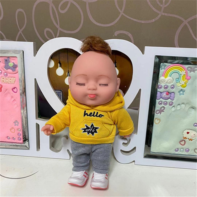 Vinyl búp bê dễ thương đáng yêu mô phỏng bé búp bê búp bê mát thổi còi Learning sớm tắm bé mô phỏng đồ chơi bé