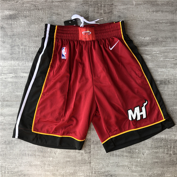 Heat Red Pants21 years basket net Clippers Thunder Miami Heat Tripartite joint name New season City Edition Award Edition Embroidery Basketball pants shorts