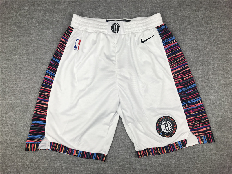Basketball Net White City Pants21 years basket net Clippers Thunder Miami Heat Tripartite joint name New season City Edition Award Edition Embroidery Basketball pants shorts