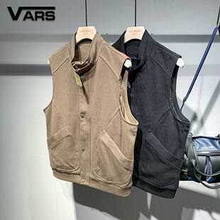 Tail Single | Reverse Season Discipline | Clear Delivery ~ Autumn Zipper Cardigan Vests Male Collar Wireless Poor Pure Color Vest