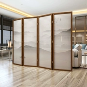 vách trang trí phòng khách Tùy chỉnh 
            mới theo phong cách Trung Quốc gấp màn hình phân vùng phòng khách văn phòng di động nghiên cứu trang trí phòng trà chặn gỗ nguyên khối tối giản hiện đại vách ngăn gác lửng đẹp