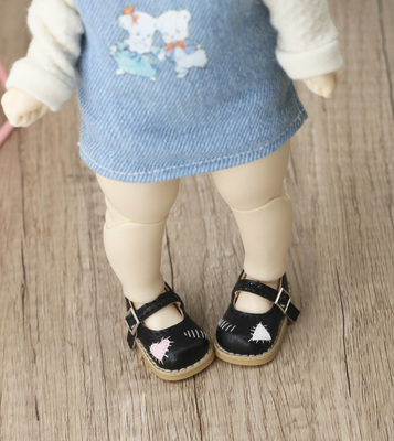 taobao agent [Your Shoes] Pudding Shoes Black matte small leather shoes Six points and six points cute shoes Corgi