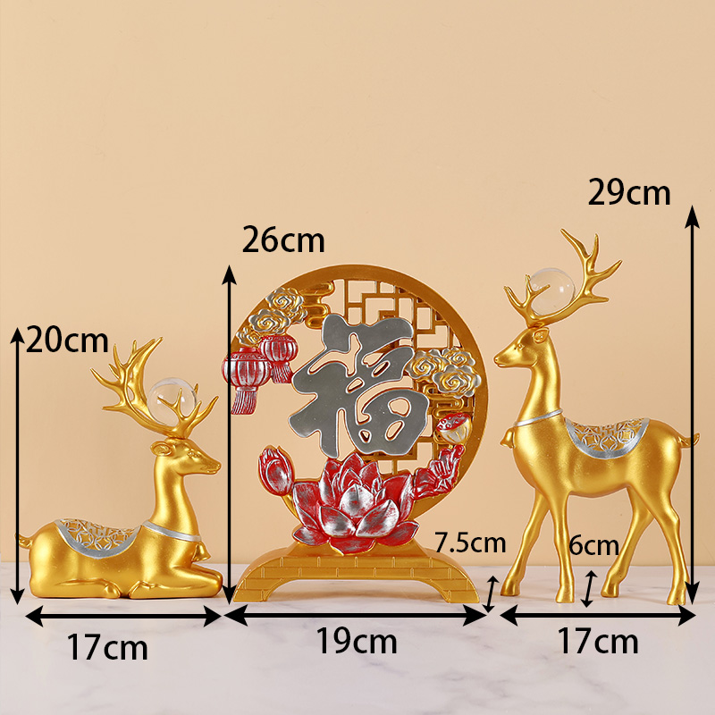 Lucky Deer (Gold) Matching Balls Lucky Plate