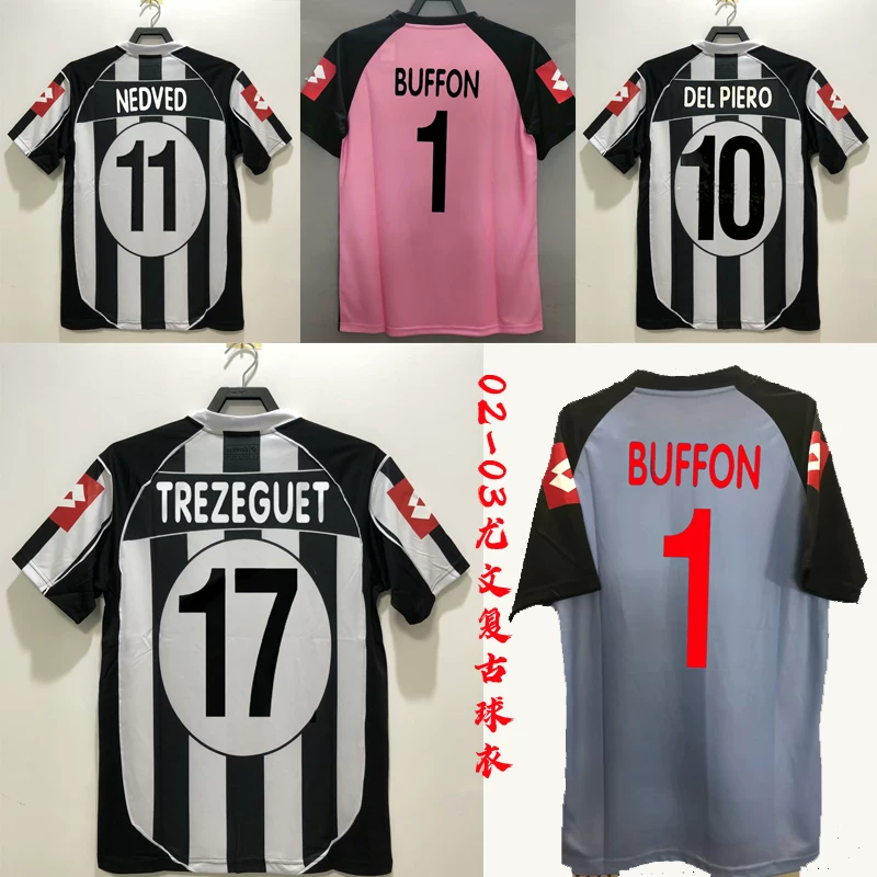 02-03 Juventus retro older jersey Pieronereweee Deze Gabbon football uniform