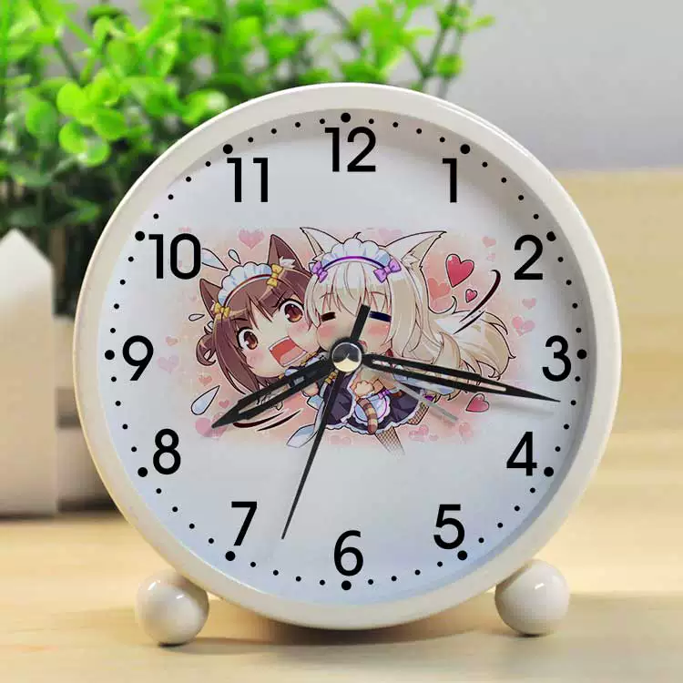 Будильник NEKOPARA аниме, светящийся бесшумный настольный будильник с мультяшным рисунком