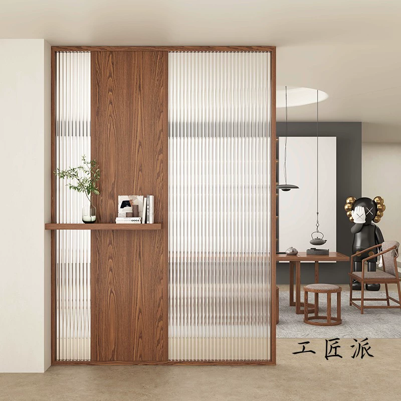 Tùy chỉnh 
            phong cách Trung Quốc mới đơn giản Changhong kính màn hình vách ngăn phòng khách cửa ra vào lối vào phòng ngủ phòng trà chặn lưới tản nhiệt bằng gỗ nguyên khối lam gỗ trang trí phòng khách 