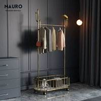 Мауро Итальянский подлинная хлопчатобумажная стойка Light Luxury High -Fend Gold -Can Мобильный висящий напольный пол