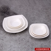 Đĩa nhỏ melamine bộ đồ ăn bằng nhựa đĩa trắng tấm nhựa thức ăn nhanh món ăn nhà món ăn xương đĩa tấm vuông đĩa - Đồ ăn tối