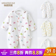 Bộ đồ bé gái mùa hè mỏng gạc jumpsuit quần áo sơ sinh 0-2 tuổi Quần áo trẻ sơ sinh romper - Áo liền quần