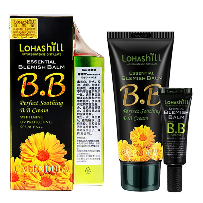 Authentic Korean Lohashill Dew Korean Calendula Full-effect Soothing BB Cream Concealer Moisturizing Free 10ml Sample - Kem BB