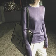 Áo len nữ mùa thu 2018 mới áo len mỏng cổ tròn