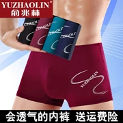 Yu Zhaolin nam đồ lót nam phương thức boxer nam cotton quần thanh niên băng thoáng khí lụa bốn điểm quần