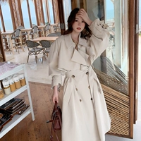 Модный плащ, куртка, 2020, в корейском стиле, свободный крой, длина миди